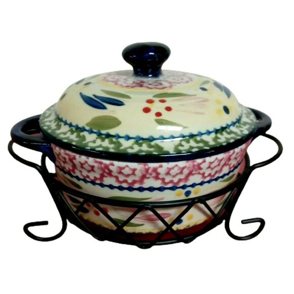 Temptations Old World Confetti Mini Casserole Baking Dish with Wire Rack 9 oz - Picture 3 of 10
